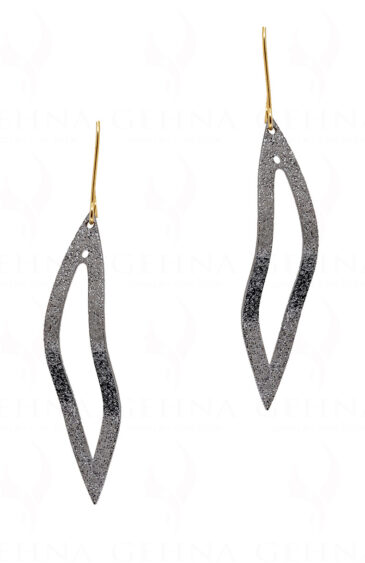 Yellow & Black Rhodium Plated Dangle Earrings FE-1101