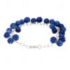 Blue Sapphire Gemstone Melon Shape Bead Bracelet BS-1101