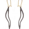 Yellow & Black Rhodium Plated Dangle Earrings FE-1101
