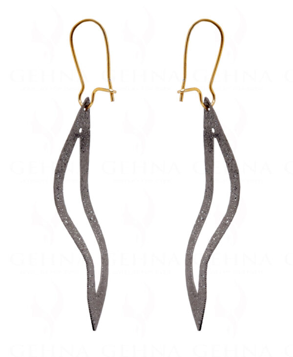 Yellow & Black Rhodium Plated Dangle Earrings FE-1101