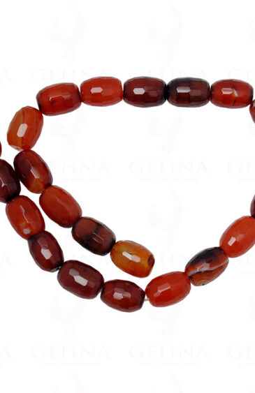 Multi Color Onyx Gemstone Faceted Dholki Shaped Bead Strand Necklace NS-1101