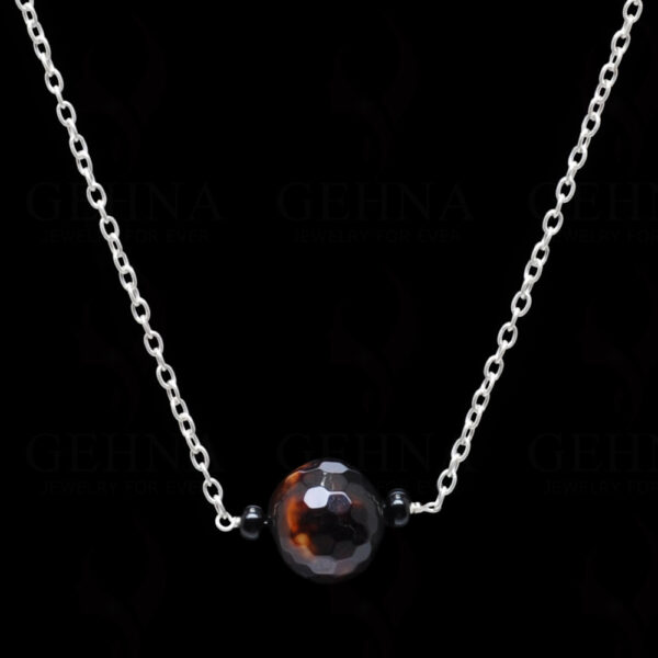 Blood Agate Gemstone Knotted In.925 Sterling Silver Chain CS-1101