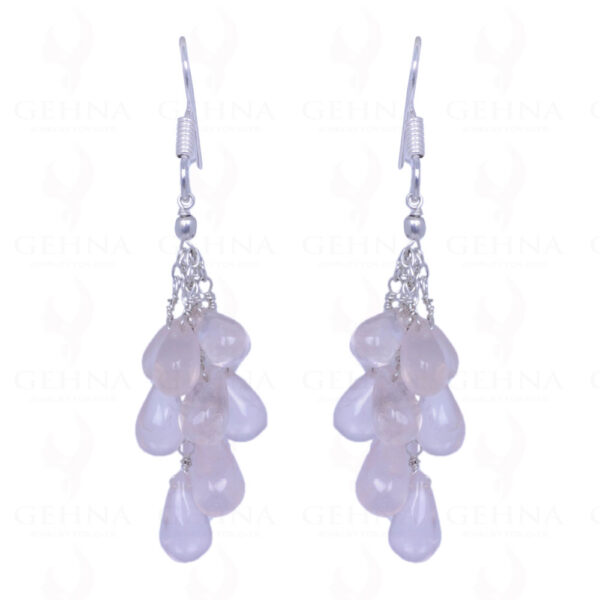 Rose Quartz Gemstone Drops Earrings Made In .925 Sterling Silver ES-1102