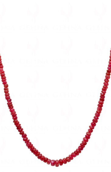 Pink Tourmaline Gemstone Round Faceted Bead Strand Necklace NS-1102
