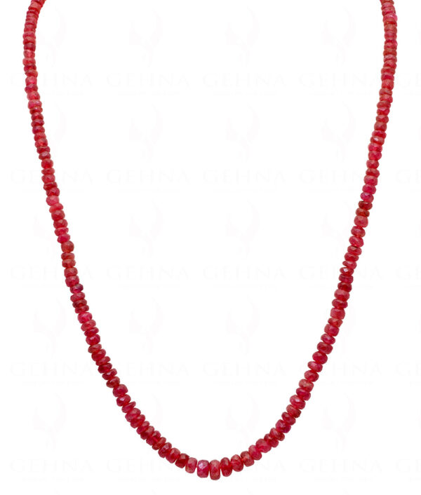 Pink Tourmaline Gemstone Round Faceted Bead Strand Necklace NS-1102