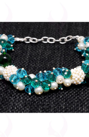 Pearl, Jade, Topaz & Emerald Faceted Round Shape Bead Bracelet BS-1102