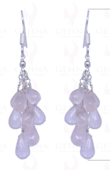 Rose Quartz Gemstone Drops Earrings Made In .925 Sterling Silver ES-1102