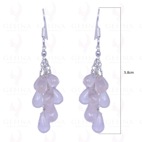 Rose Quartz Gemstone Drops Earrings Made In .925 Sterling Silver ES-1102