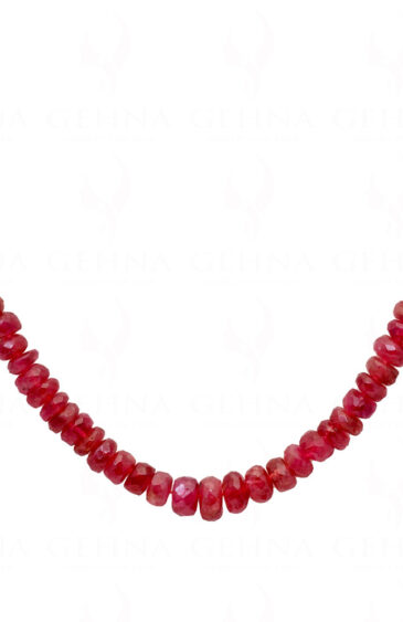 Pink Tourmaline Gemstone Round Faceted Bead Strand Necklace NS-1102