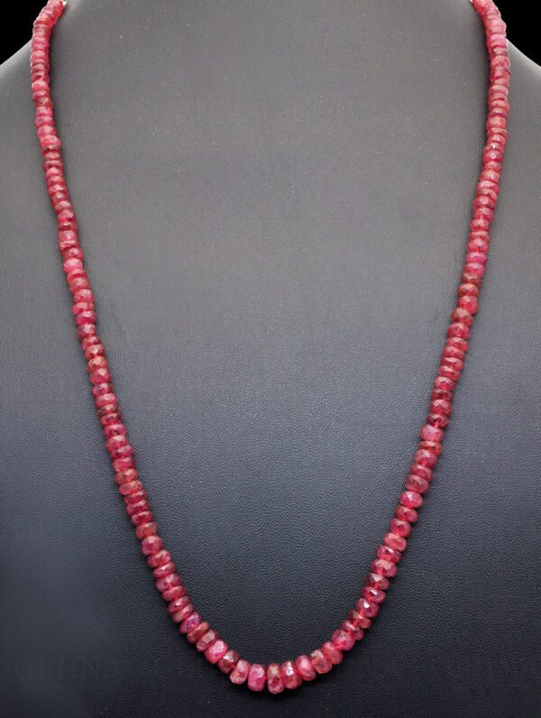 Pink Tourmaline Gemstone Round Faceted Bead Strand Necklace NS-1102