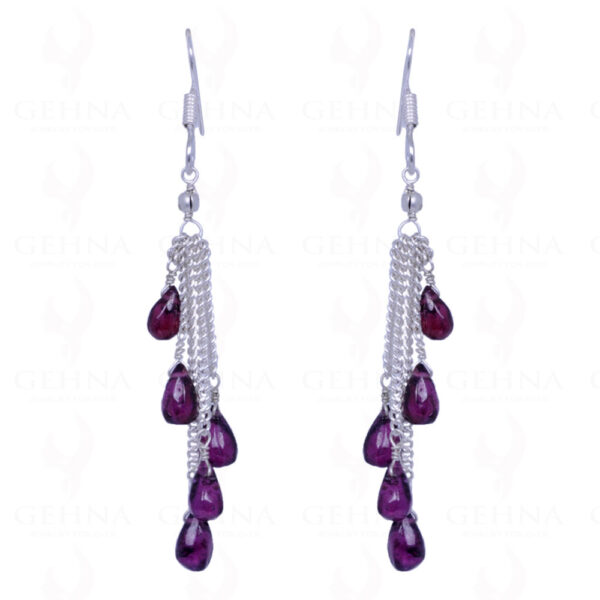 Red Garnet Drops Earrings Made In .925 Sterling Silver ES-1103