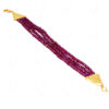 4 Rows Bracelet Of Natural Brazilian Ruby Gemstone Faceted Bead  BS-1103