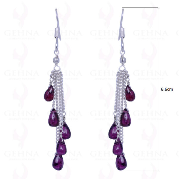 Red Garnet Drops Earrings Made In .925 Sterling Silver ES-1103