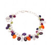 Pearl & Multi Color Percious & Semi-Precious Gemstone Bead Bracelet BS-1104