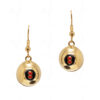 Red Onyx Studded Ball Shaped Dangle Earrings FE-1104