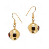 Red Onyx Studded Ball Shaped Dangle Earrings FE-1104