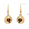 Red Onyx Studded Ball Shaped Dangle Earrings FE-1104