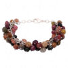 Multicolor Tourmaline Gemstone Faceted Bead Bracelet  BS-1105