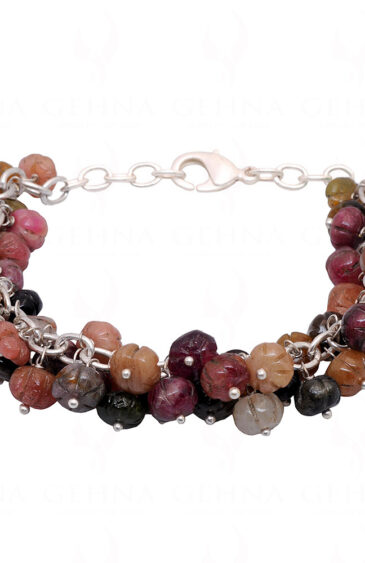 Multicolor Tourmaline Gemstone Faceted Bead Bracelet  BS-1105