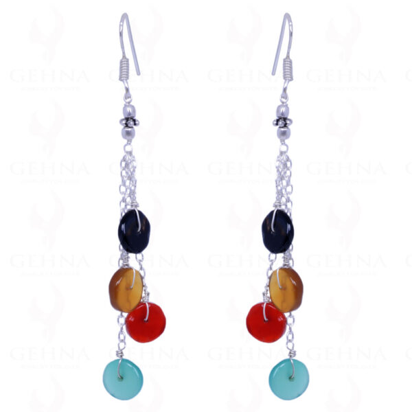 Multi Onyx Gemstone Earrings Made In .925 Sterling Silver ES-1105