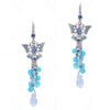 Blue Topaz Color Studded Butterfly Shape Tassel Earrings FE-1105