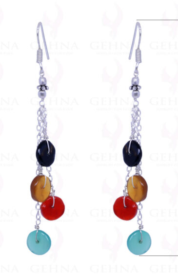 Multi Onyx Gemstone Earrings Made In .925 Sterling Silver ES-1105