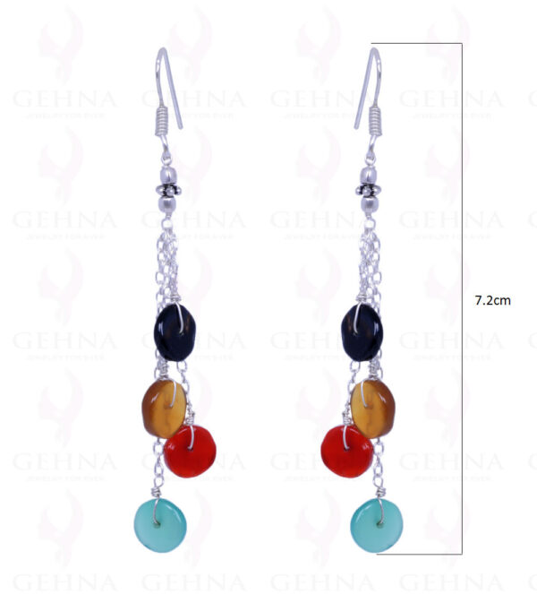 Multi Onyx Gemstone Earrings Made In .925 Sterling Silver ES-1105