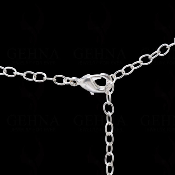 Black Jasper Gemstone Bead Chain Knotted In .925 Sterling Silver CS-1105