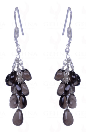 Smoky Topaz Gemstone Drops Earrings Made In .925 Sterling Silver ES-1106
