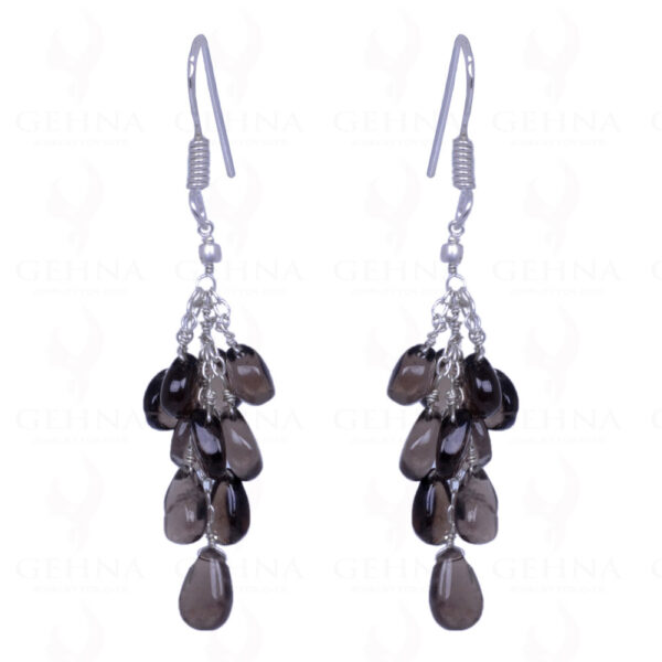 Smoky Topaz Gemstone Drops Earrings Made In .925 Sterling Silver ES-1106