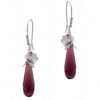 Simulated Diamond & Amethyst Studded Drop Dangle Earrings FE-1106