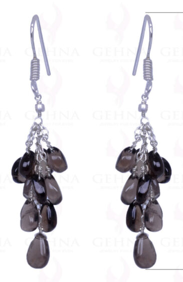 Smoky Topaz Gemstone Drops Earrings Made In .925 Sterling Silver ES-1106