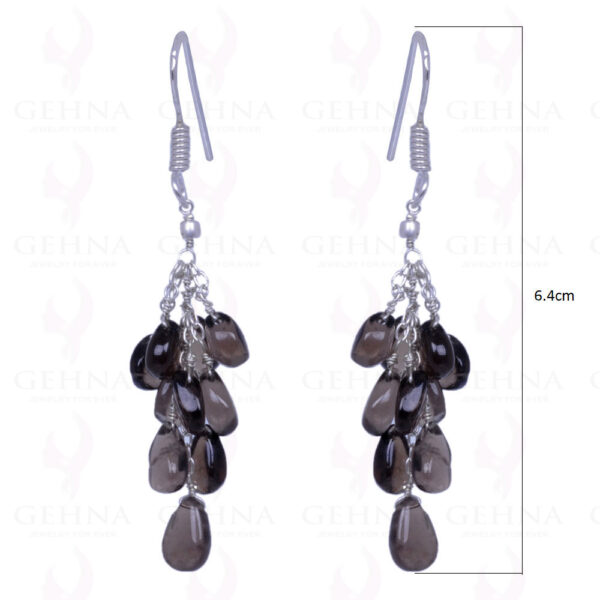 Smoky Topaz Gemstone Drops Earrings Made In .925 Sterling Silver ES-1106