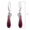 Simulated Diamond & Amethyst Studded Drop Dangle Earrings FE-1106