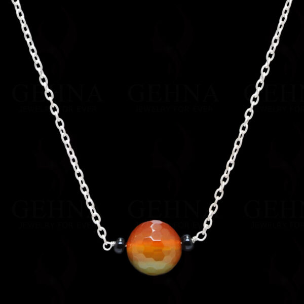 Colorful Agate Bead Chain Knotted In .925 Sterling Silver CS-1106