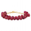 Ruby Gemstone Melon Shape Bead Bracelet BS-1107