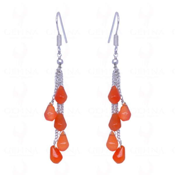 Carnelian Gemstone Drops Earrings Made In .925 Sterling Silver ES-1107