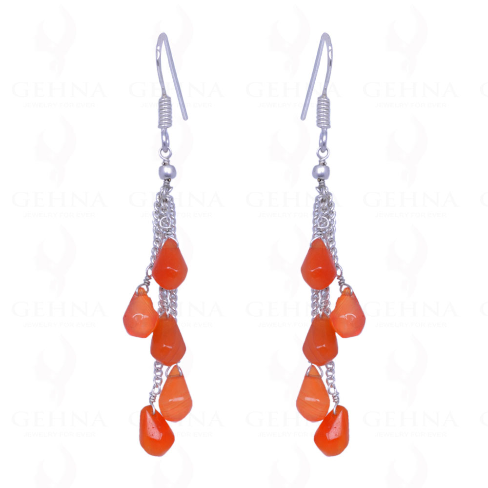 Carnelian Gemstone Drops Earrings Made In .925 Sterling Silver ES-1107