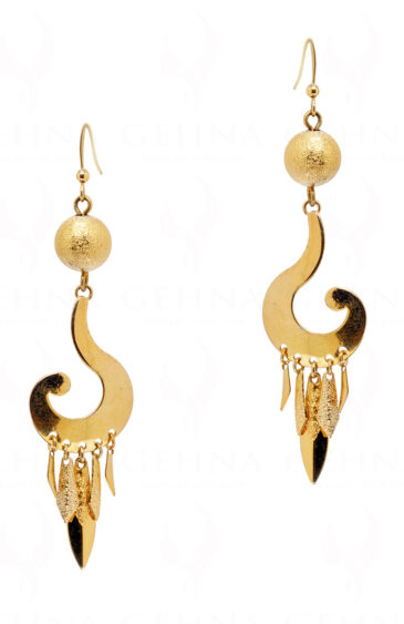 Gold Plated Round Ball Shaped Dangle Earring FE-1107