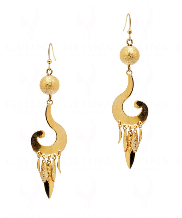 Gold Plated Round Ball Shaped Dangle Earring FE-1107