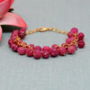 Ruby Gemstone Melon Shape Bead Bracelet BS-1107