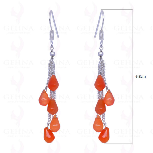 Carnelian Gemstone Drops Earrings Made In .925 Sterling Silver ES-1107