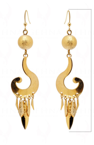 Gold Plated Round Ball Shaped Dangle Earring FE-1107