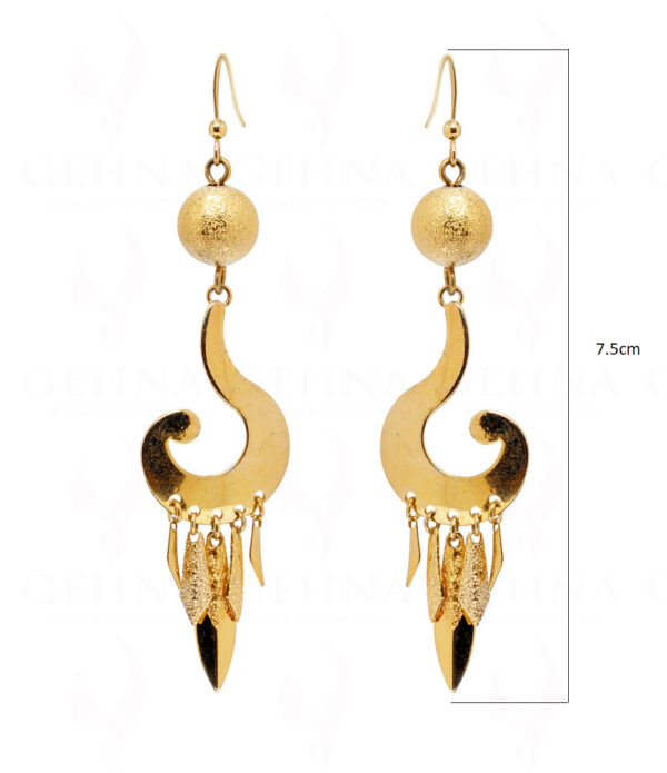 Gold Plated Round Ball Shaped Dangle Earring FE-1107