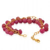 Ruby Gemstone Melon Shape Bead Bracelet BS-1107