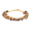 Multicolor Tourmaline Gemstone Melon Shape Bead Bracelet  BS-1108