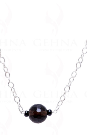 Smokey Gemstone Knotted In.925 Sterling Silver Chain CS-1108