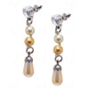 Simulated Diamond & Multi Color Pearl Studded Earring FE-1108