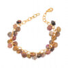 Multicolor Tourmaline Gemstone Melon Shape Bead Bracelet  BS-1108