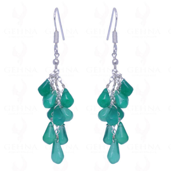 Teardrop Green Onyx .925 Sterling Silver Earrings ES-1109